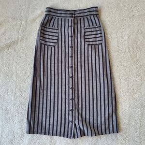 Vintage Striped midi skirt
